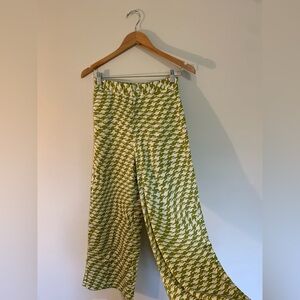 Urban Outfitters Olive and Cream Houndstooth Pants